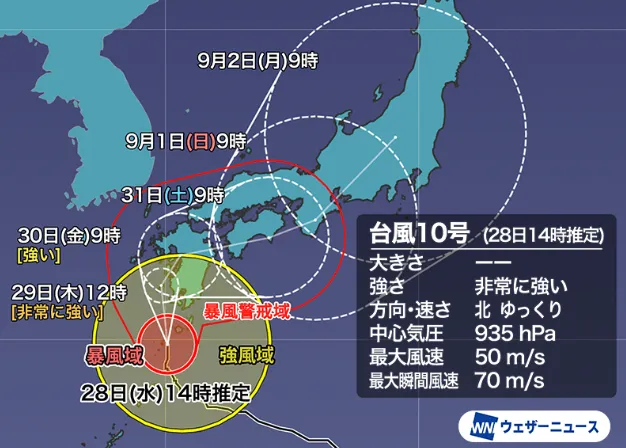 台風１０号に伴う今週の教室運営について